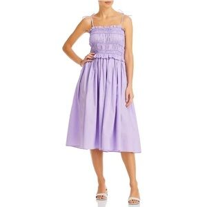 NEW AQUA Sz XS Womens Tie Shoulder Calf Daytime Midi Dress BHFO 7463